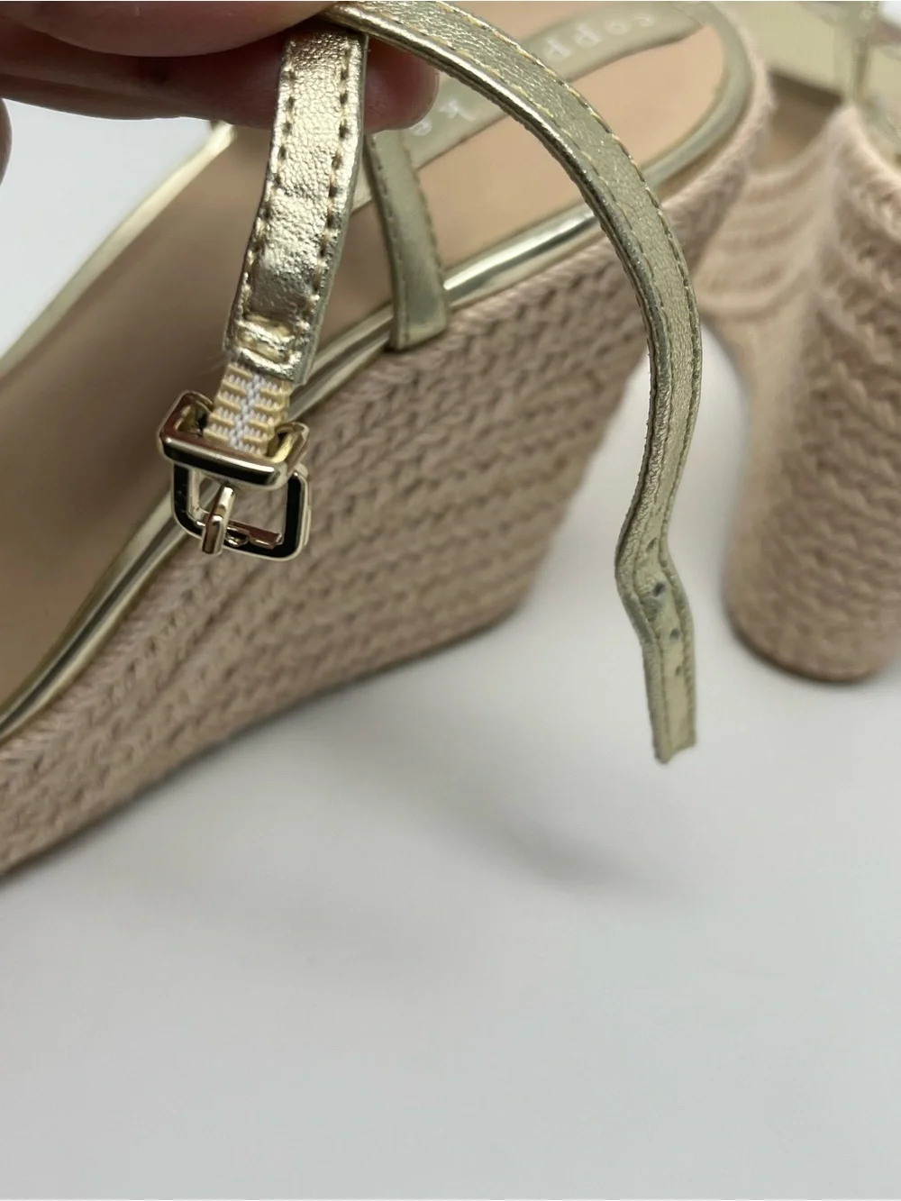 Copper Key Espadrille Wedge Sandals Size 9.5 Pastel Chevron Platform Heels Boho